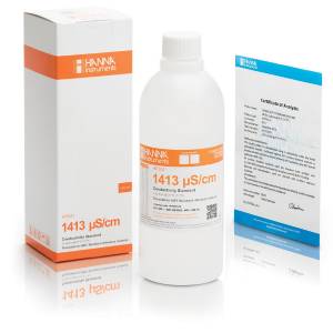 GroLine - Soluzione standard EC da 1413 µS/cm con certificato di analisi, flacone da 230 ml